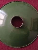 Ancienne abat jour émaillé vert indus