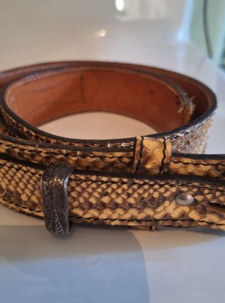 Ceinture cuir imprimé python 