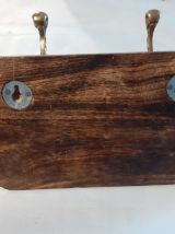 Portemanteau rustique avec 2 patères en bronze