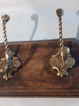 Portemanteau rustique avec 2 patères en bronze
