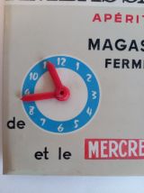 Affiche pour magasin horaire