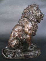 Lion assis des Tuileries. Barye.Bronze 19e