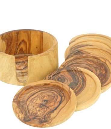 Ensemble de sous-verres en bois faits à la main 6 soucoupes 