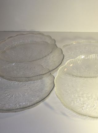 Lot de 5 assiettes de désert transparentes 