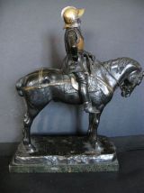 Cuirassier à cheval.Bronze 19e Siècle