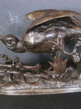Bécasse à l'envol.Jules Moigniez.Bronze 19e