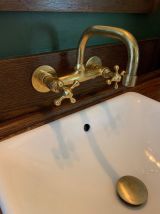 Robinet de bain mural en laiton non laqué, robinet de vanité