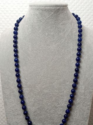 Collier Perles de Murano Bleues Cobalt et Poudre d'Or