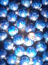 Collier Perles de Murano Bleues Cobalt et Poudre d'Or