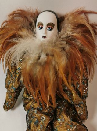 Poupée Vintage Arlequin Carnaval De Venise ancienne Pieds et