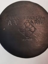 boite - etain francais av paris - gravé - fait main