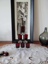 Ensemble de 6 verres à liqueur rouge Rubis Suède LUMINARC