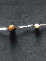 Bracelet en plaqué or jaune et pierres oeil de Tigre