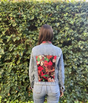 Veste Denim Fuschia Floral