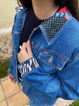 Chemise Denim Patchwork Animal