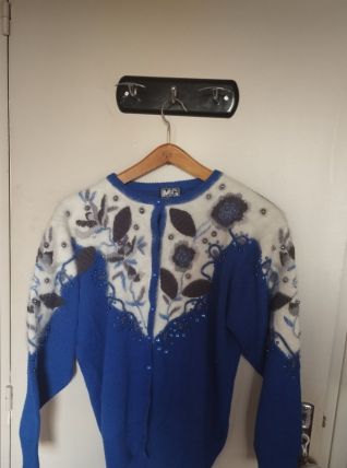 Pull oversize manches chauve-souris style 80's laine/Angora 