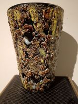 Vase en céramique Vallauris Fat Lava 1960