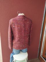 Veste tailleur Vintage  700% laine Tressée . Superbes bouton