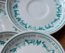 4 assiettes "comme à la campagne "