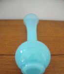 Soliflore vintage  en opaline bleu turquoise