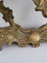 Miroir vanité en étain doré