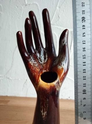 Vase soliflore &amp; main porte-bijoux en céramique émaillée