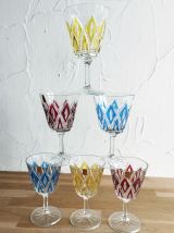 VMC REIMS  6 verres à vin rouge Série ARLEQUIN - Collection