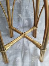 tabouret en rotin doré 