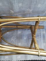 tabouret en rotin doré 