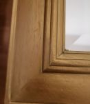 Miroir en bois biseauté doré 