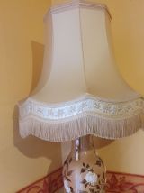 lampe ceramique fleurs pivoines