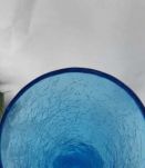 Vase en verre crépitant, bleu, 
