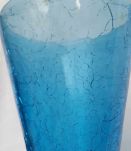 Vase en verre crépitant, bleu, 