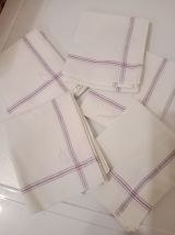 jolies serviettes anciennes 6 en coton 