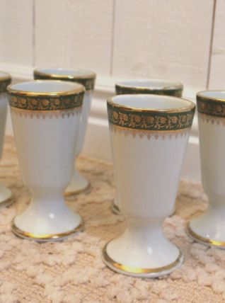 Ensemble complet de 6 Mazagrans en Porcelaine de Limoges