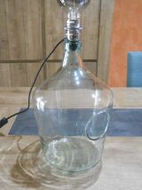Elégante lampe Dame Jeanne en verre transparent grand modèle