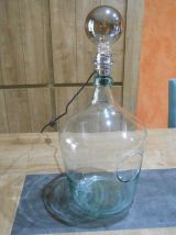 Elégante lampe Dame Jeanne en verre transparent grand modèle