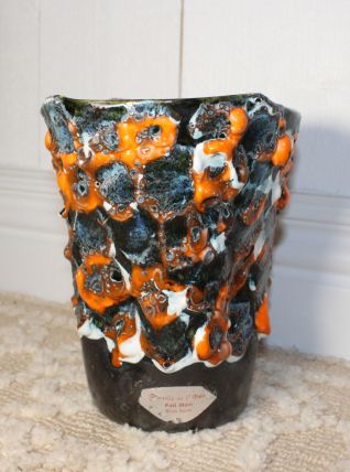 Vase Fat Lava - Rocaille de l'Océan - Fait Main - Vintage