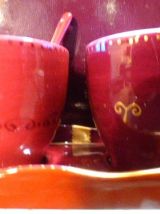Tasses à Café,  Plateau et Petites cuillères