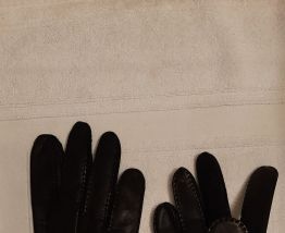 Gants en cuir noir doublés T8