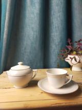 duo tasse théière en porcelaine fine du Berry - Massé et Sur