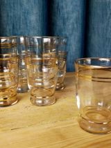 Lot de 9 verres anciens avec filet doré