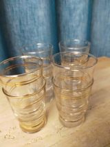 Lot de 9 verres anciens avec filet doré