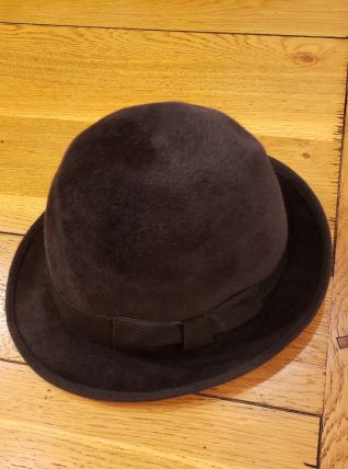 Ancien chapeau homme en feutre noir Mossant
