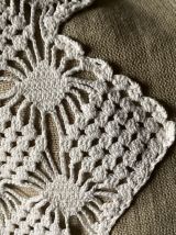 2 coussins style Shabby lin et dentelle ancienne 