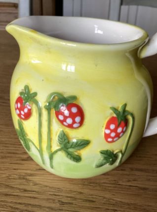 Pichet et 3 mugs peint main vintage 