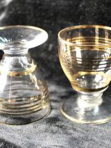Duo verres à liqueur avec filets dorés - Art Déco 1940 