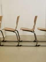 Lot de 4 chaises de cantine vintage. Année 90, Réf samuel