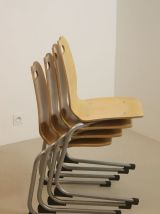 Lot de 4 chaises de cantine vintage. Année 90, Réf martina