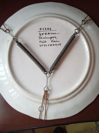 Assiette numérotée - Quimper - Fait main